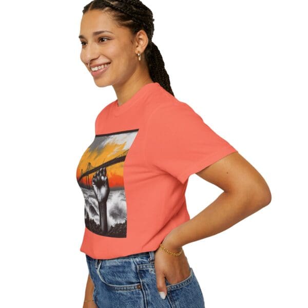 Empowerment Garment-Dyed Unisex T-Shirt - Bold Fist Design - Image 14