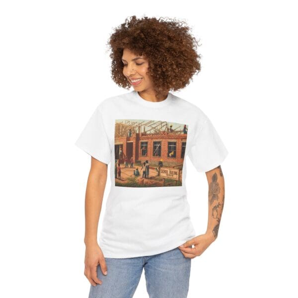Artistic Unisex Heavy Cotton Tee - Vintage Scene Print - Image 5