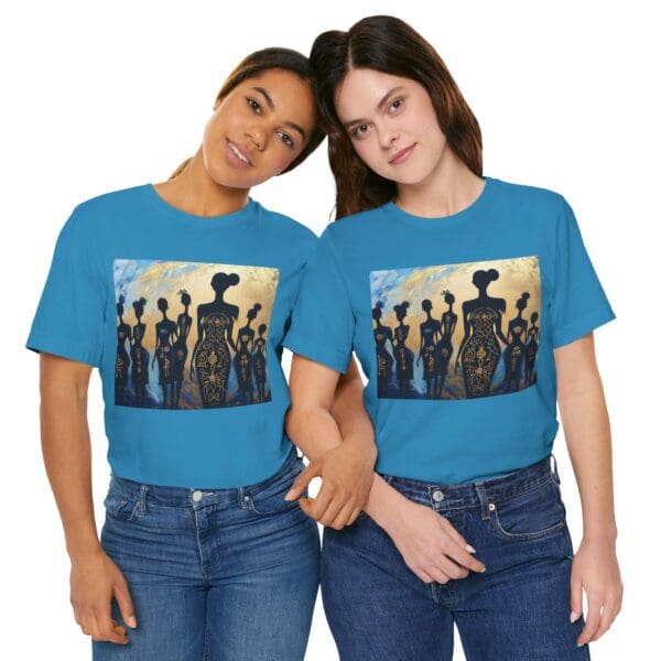 Artistic Unisex Jersey Tee - Colorful Silhouette Design - Image 84