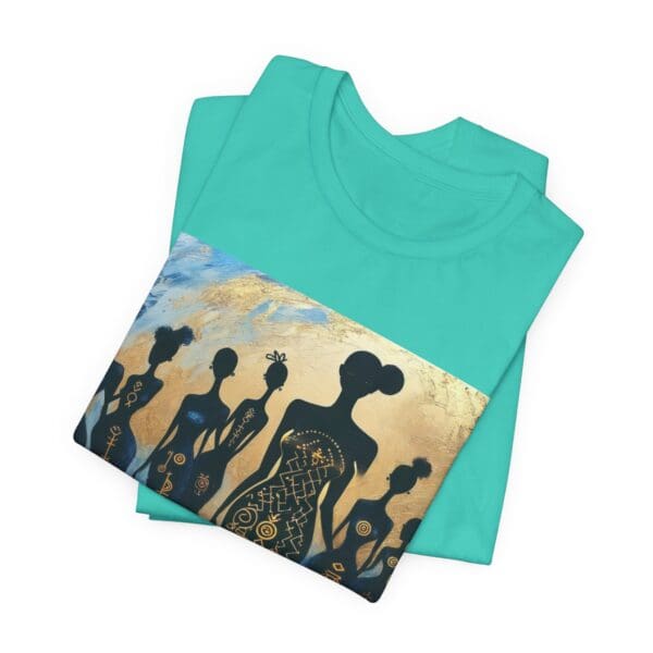 Artistic Unisex Jersey Tee - Colorful Silhouette Design - Image 56