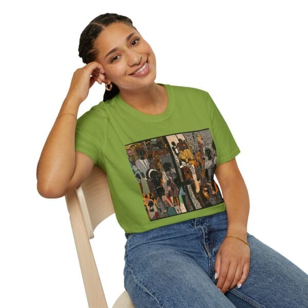 Artistic Unisex Softstyle T-Shirt - Vibrant Community Design - Image 44