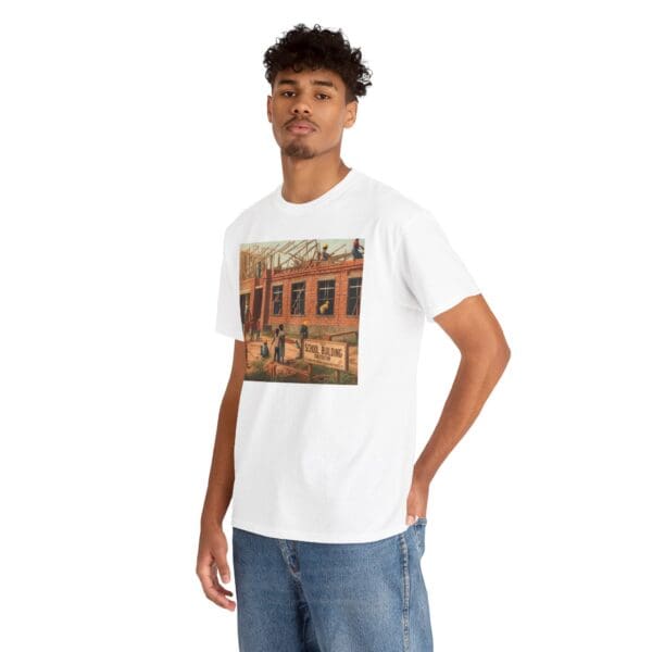 Artistic Unisex Heavy Cotton Tee - Vintage Scene Print - Image 6