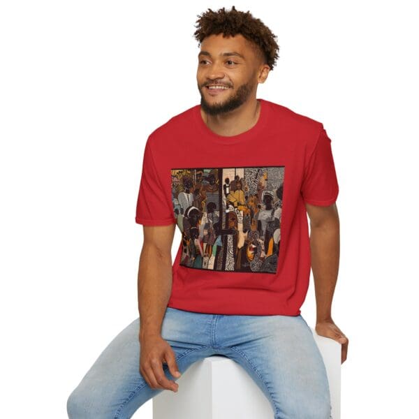 Artistic Unisex Softstyle T-Shirt - Vibrant Community Design - Image 110