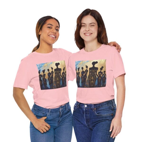 Artistic Unisex Jersey Tee - Colorful Silhouette Design - Image 116