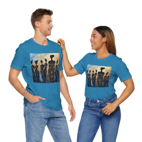 Artistic Unisex Jersey Tee - Colorful Silhouette Design - Image 82