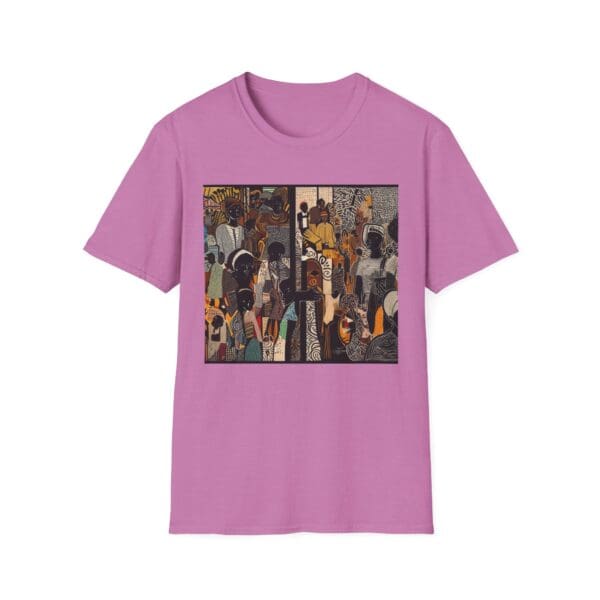 Artistic Unisex Softstyle T-Shirt - Vibrant Community Design - Image 95