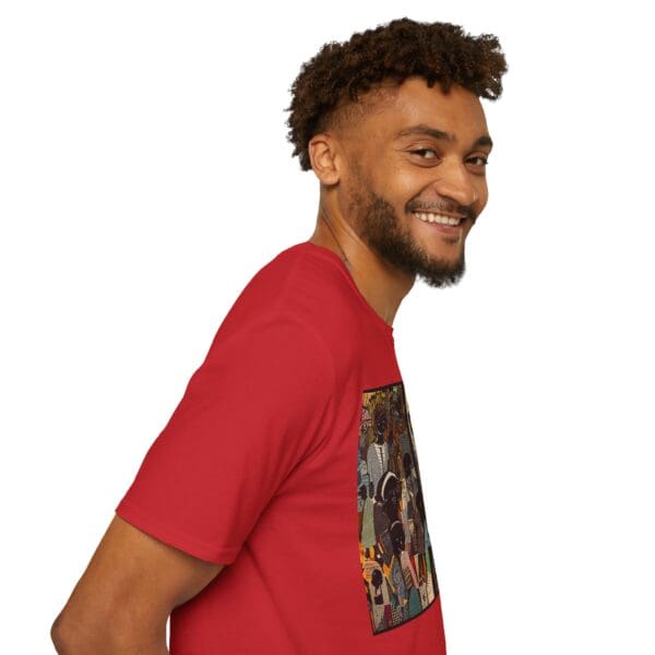Artistic Unisex Softstyle T-Shirt - Vibrant Community Design - Image 109