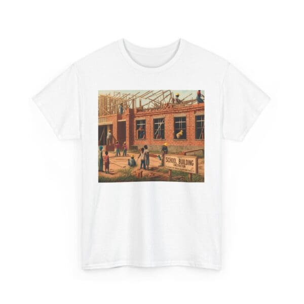 Artistic Unisex Heavy Cotton Tee - Vintage Scene Print - Image 3