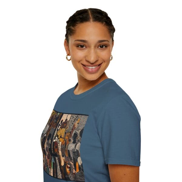 Artistic Unisex Softstyle T-Shirt - Vibrant Community Design - Image 67