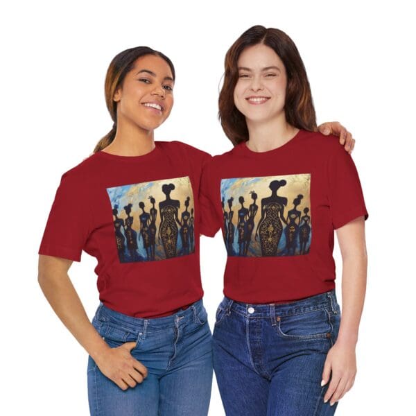 Artistic Unisex Jersey Tee - Colorful Silhouette Design - Image 137