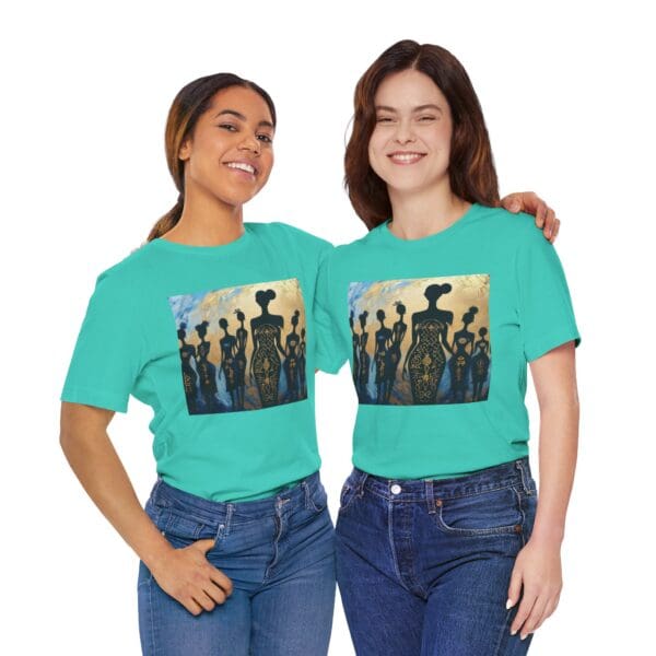 Artistic Unisex Jersey Tee - Colorful Silhouette Design - Image 62