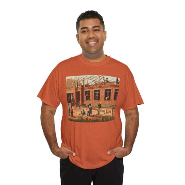 Artistic Unisex Heavy Cotton Tee - Vintage Scene Print - Image 18