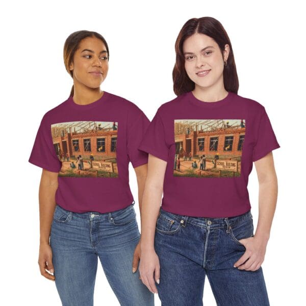 Artistic Unisex Heavy Cotton Tee - Vintage Scene Print - Image 132