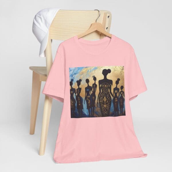 Artistic Unisex Jersey Tee - Colorful Silhouette Design - Image 112