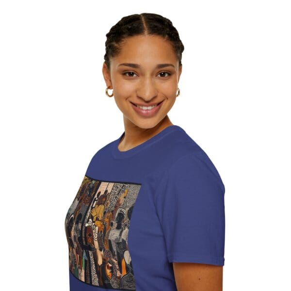 Artistic Unisex Softstyle T-Shirt - Vibrant Community Design - Image 91
