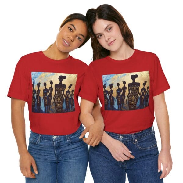 Artistic Unisex Jersey Tee - Colorful Silhouette Design - Image 126