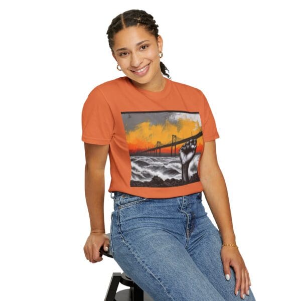 Empowerment Garment-Dyed Unisex T-Shirt - Bold Fist Design - Image 44