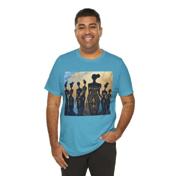 Artistic Unisex Jersey Tee - Colorful Silhouette Design - Image 102