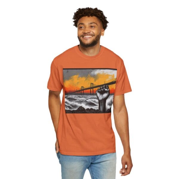 Empowerment Garment-Dyed Unisex T-Shirt - Bold Fist Design - Image 45