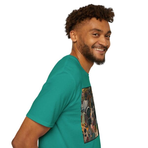 Artistic Unisex Softstyle T-Shirt - Vibrant Community Design - Image 61