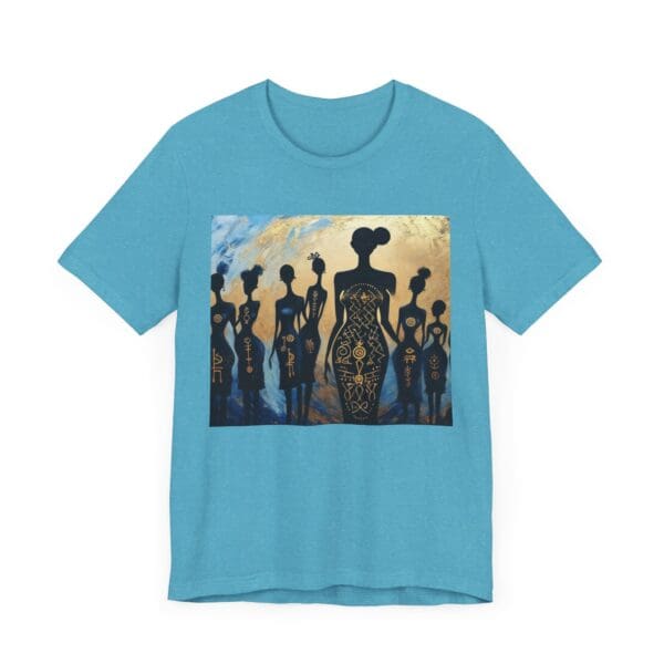 Artistic Unisex Jersey Tee - Colorful Silhouette Design - Image 98