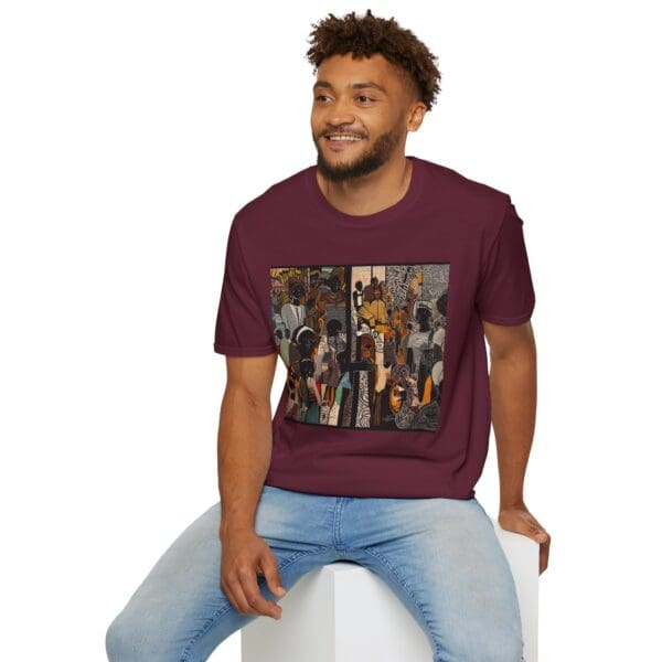Artistic Unisex Softstyle T-Shirt - Vibrant Community Design - Image 30