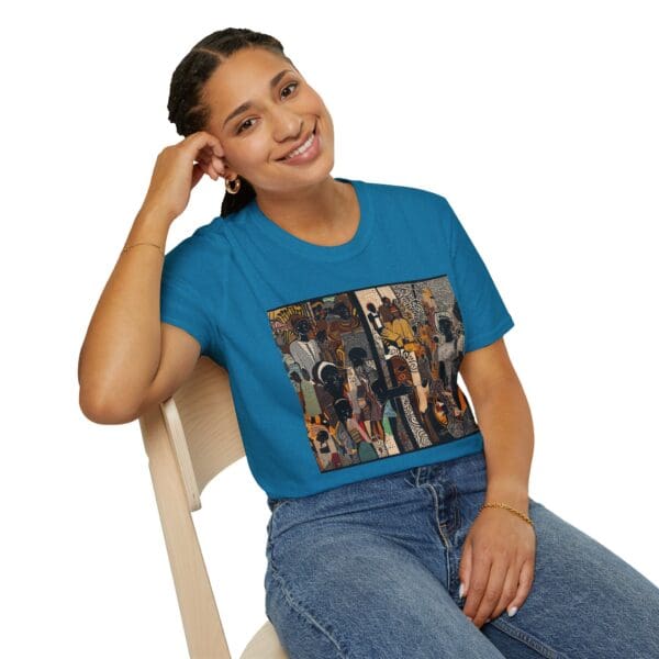 Artistic Unisex Softstyle T-Shirt - Vibrant Community Design - Image 76