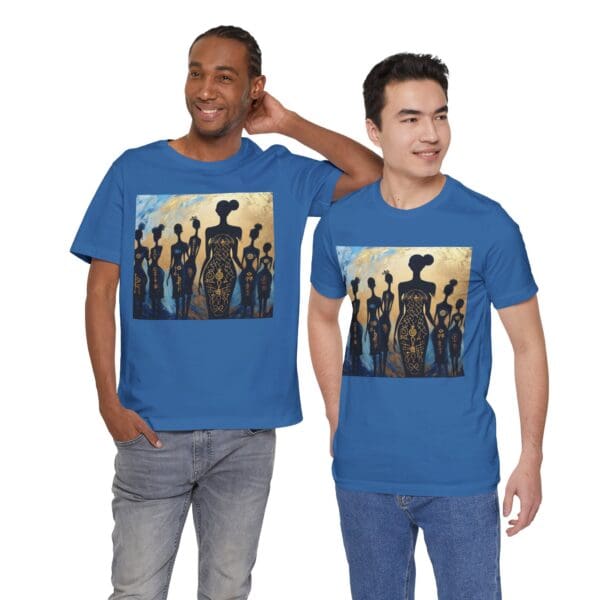Artistic Unisex Jersey Tee - Colorful Silhouette Design - Image 95