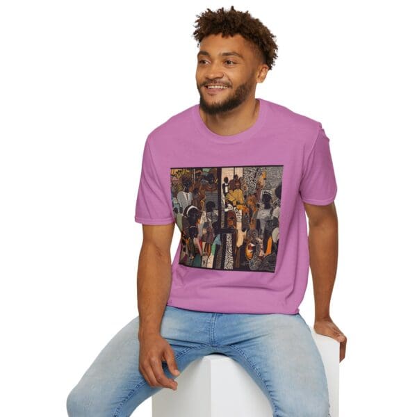 Artistic Unisex Softstyle T-Shirt - Vibrant Community Design - Image 102