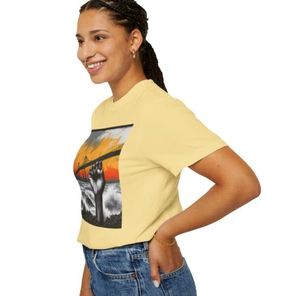 Empowerment Garment-Dyed Unisex T-Shirt - Bold Fist Design - Image 53