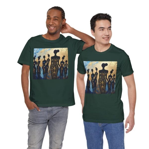 Artistic Unisex Jersey Tee - Colorful Silhouette Design - Image 73