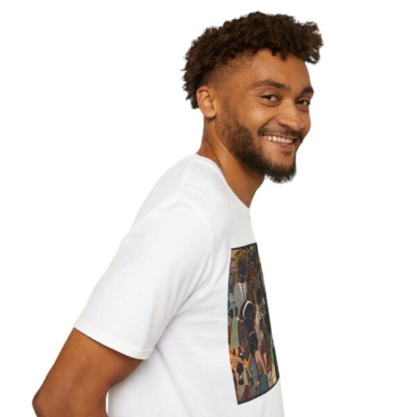 Artistic Unisex Softstyle T-Shirt - Vibrant Community Design - Image 5