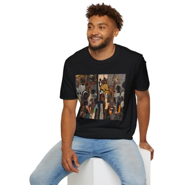 Artistic Unisex Softstyle T-Shirt - Vibrant Community Design - Image 14