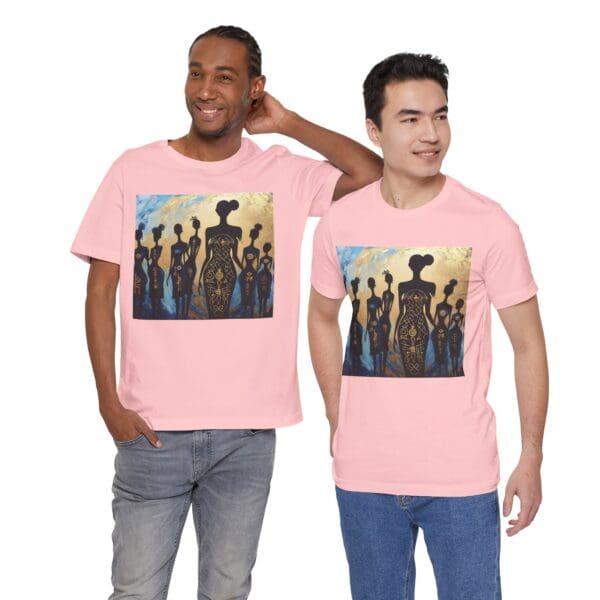 Artistic Unisex Jersey Tee - Colorful Silhouette Design - Image 115
