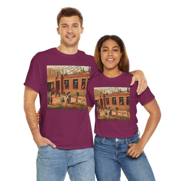 Artistic Unisex Heavy Cotton Tee - Vintage Scene Print - Image 131