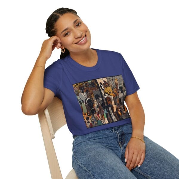 Artistic Unisex Softstyle T-Shirt - Vibrant Community Design - Image 92