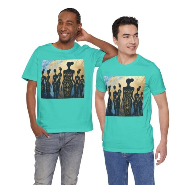 Artistic Unisex Jersey Tee - Colorful Silhouette Design - Image 60