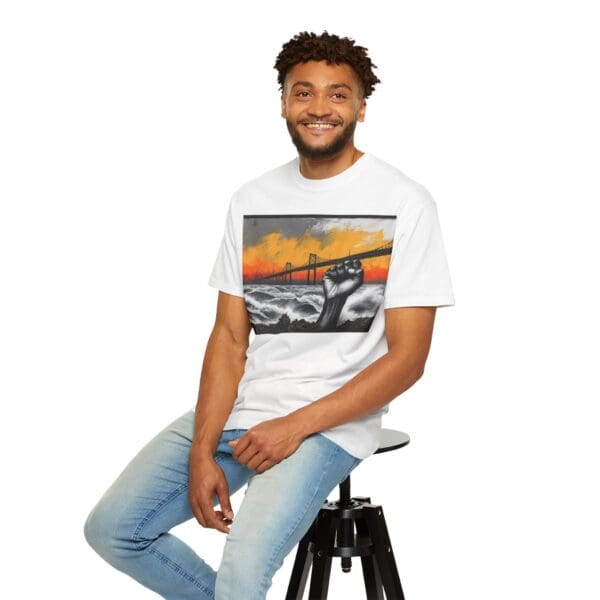 Empowerment Garment-Dyed Unisex T-Shirt - Bold Fist Design - Image 8