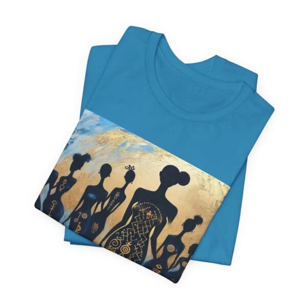 Artistic Unisex Jersey Tee - Colorful Silhouette Design - Image 78