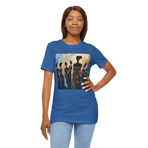 Artistic Unisex Jersey Tee - Colorful Silhouette Design - Image 92