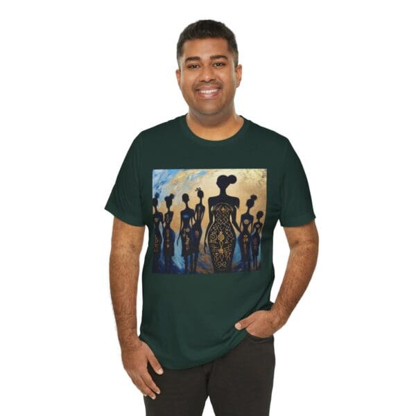 Artistic Unisex Jersey Tee - Colorful Silhouette Design - Image 71