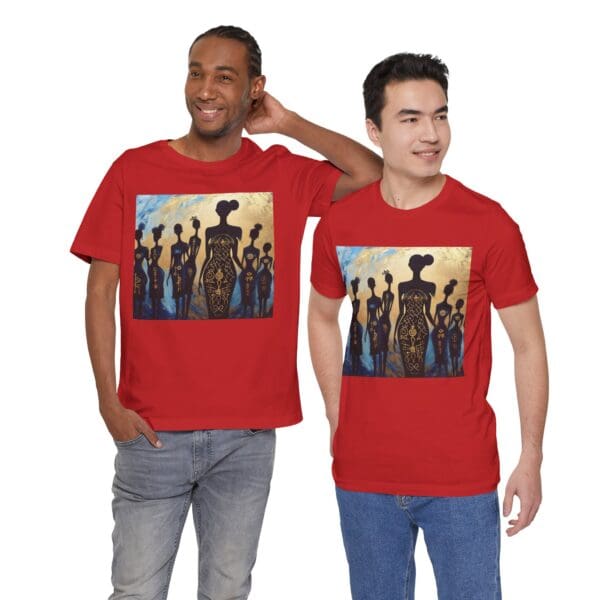 Artistic Unisex Jersey Tee - Colorful Silhouette Design - Image 125
