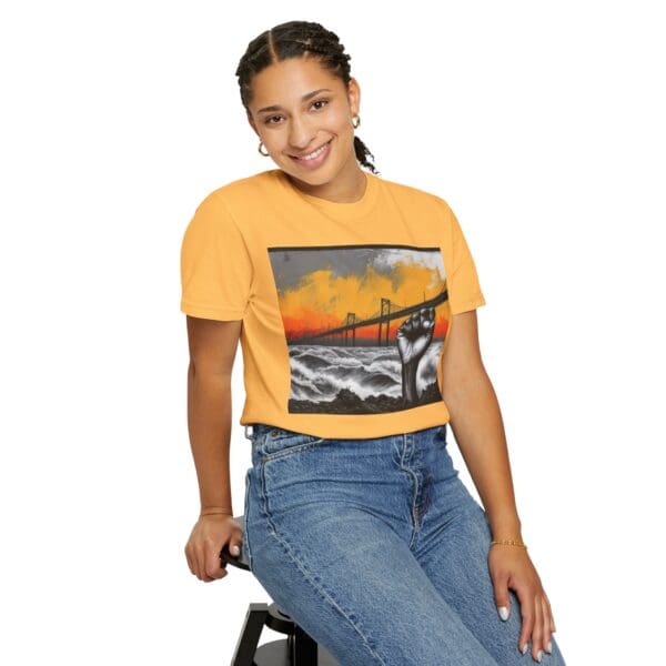 Empowerment Garment-Dyed Unisex T-Shirt - Bold Fist Design - Image 24