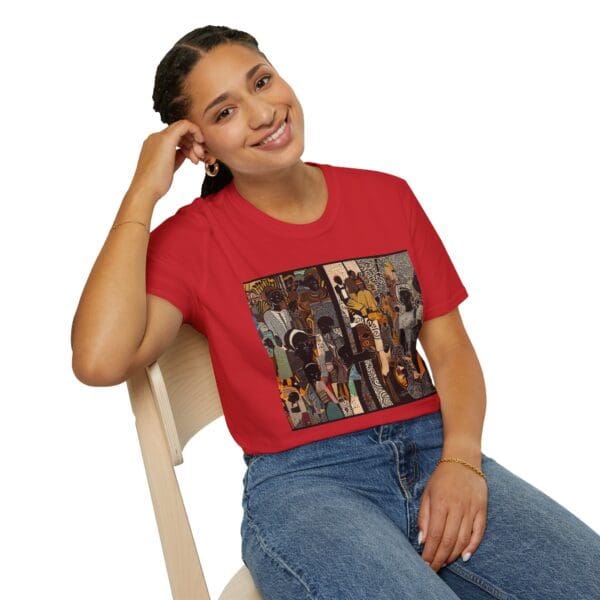 Artistic Unisex Softstyle T-Shirt - Vibrant Community Design - Image 108