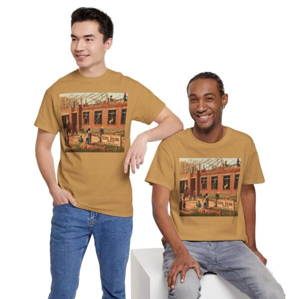Artistic Unisex Heavy Cotton Tee - Vintage Scene Print - Image 41