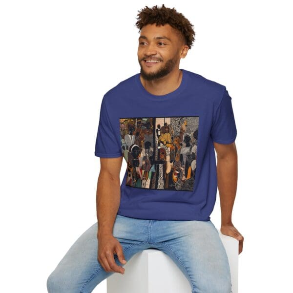 Artistic Unisex Softstyle T-Shirt - Vibrant Community Design - Image 94