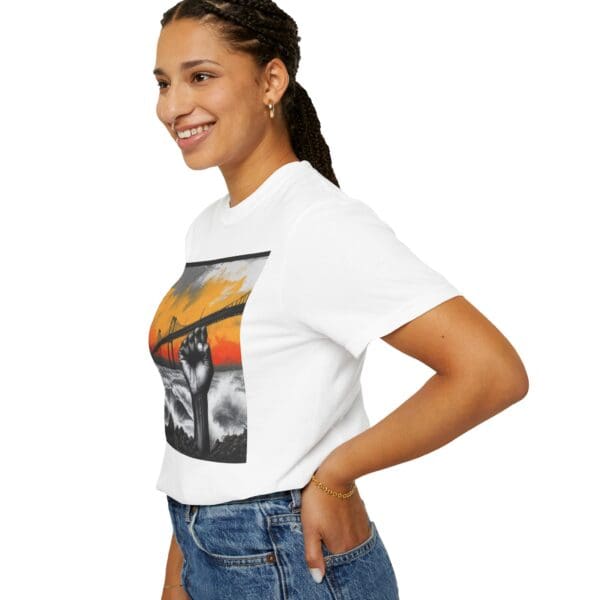 Empowerment Garment-Dyed Unisex T-Shirt - Bold Fist Design - Image 5