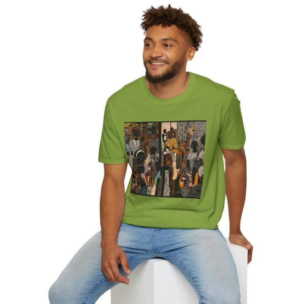 Artistic Unisex Softstyle T-Shirt - Vibrant Community Design - Image 46
