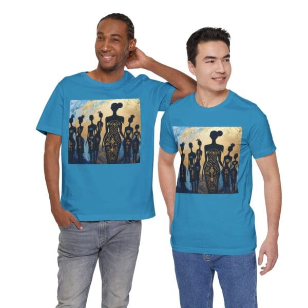 Artistic Unisex Jersey Tee - Colorful Silhouette Design - Image 83