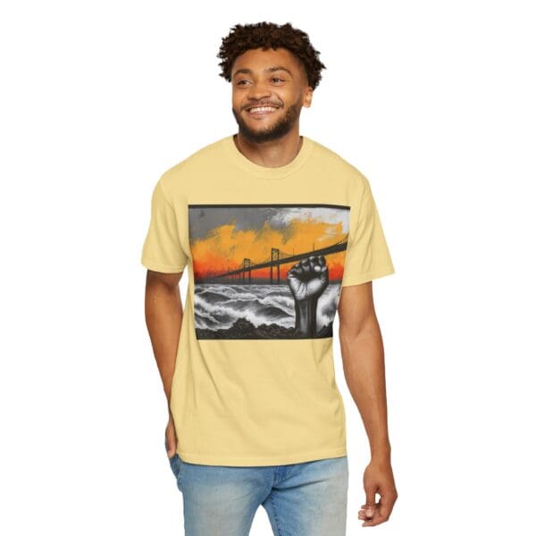 Empowerment Garment-Dyed Unisex T-Shirt - Bold Fist Design - Image 55